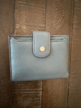 Buxton Options Pale Blue Leather Snap Wallet